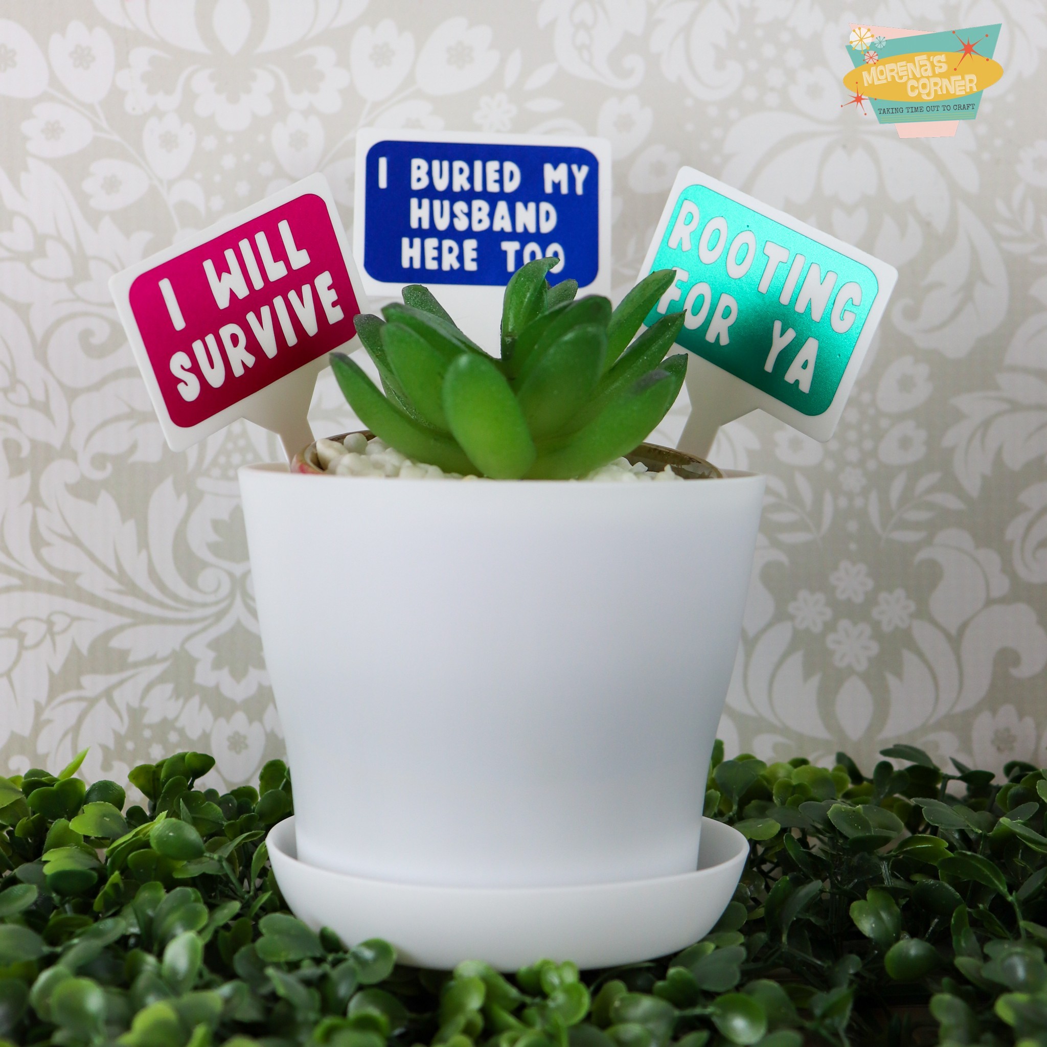 funny vinyl plant markers DIY