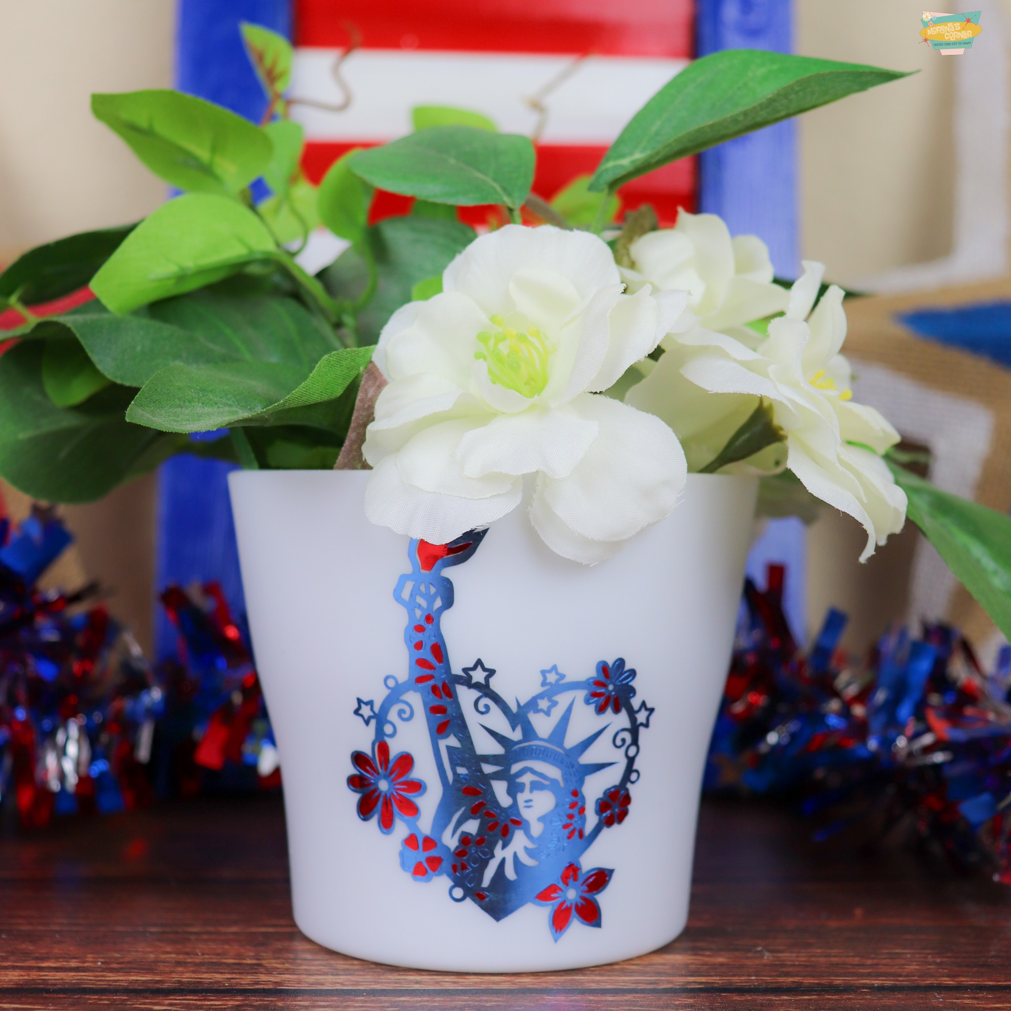 patriotic flower pot
