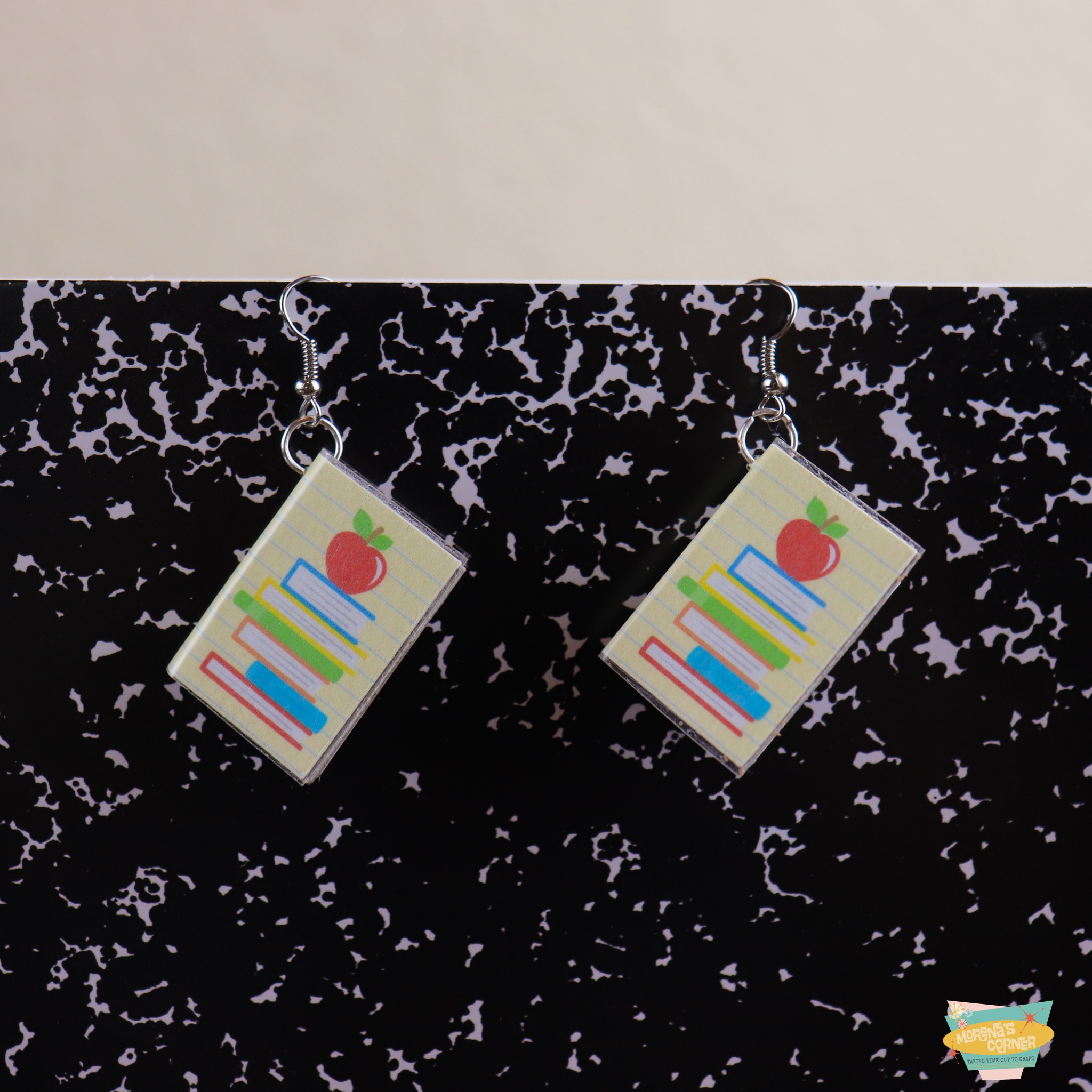 DIY tiny book earrings