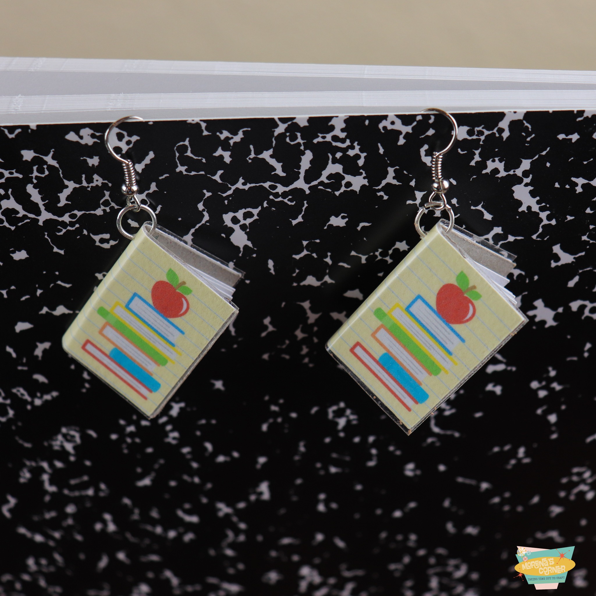 tiny book earrings tutorial