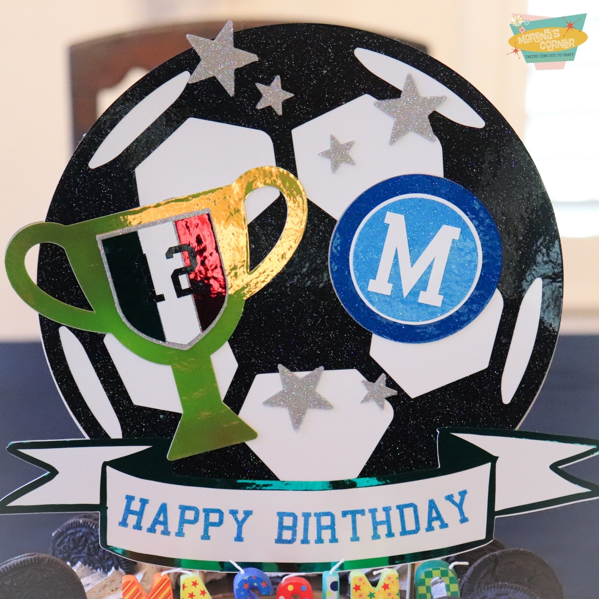 DIY Soccer Cake Topper with Vinyl