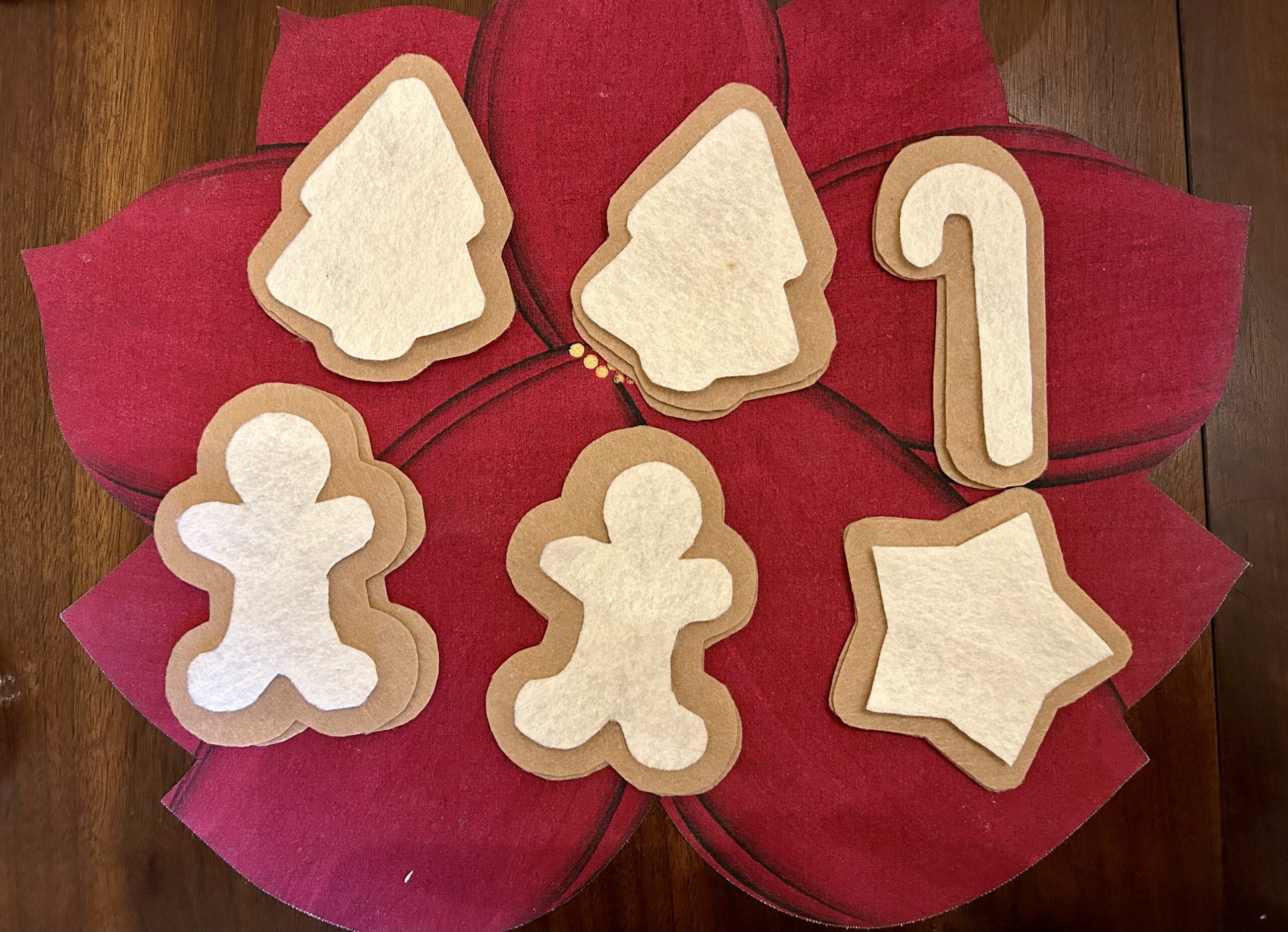 cut felt cookies using free pattern