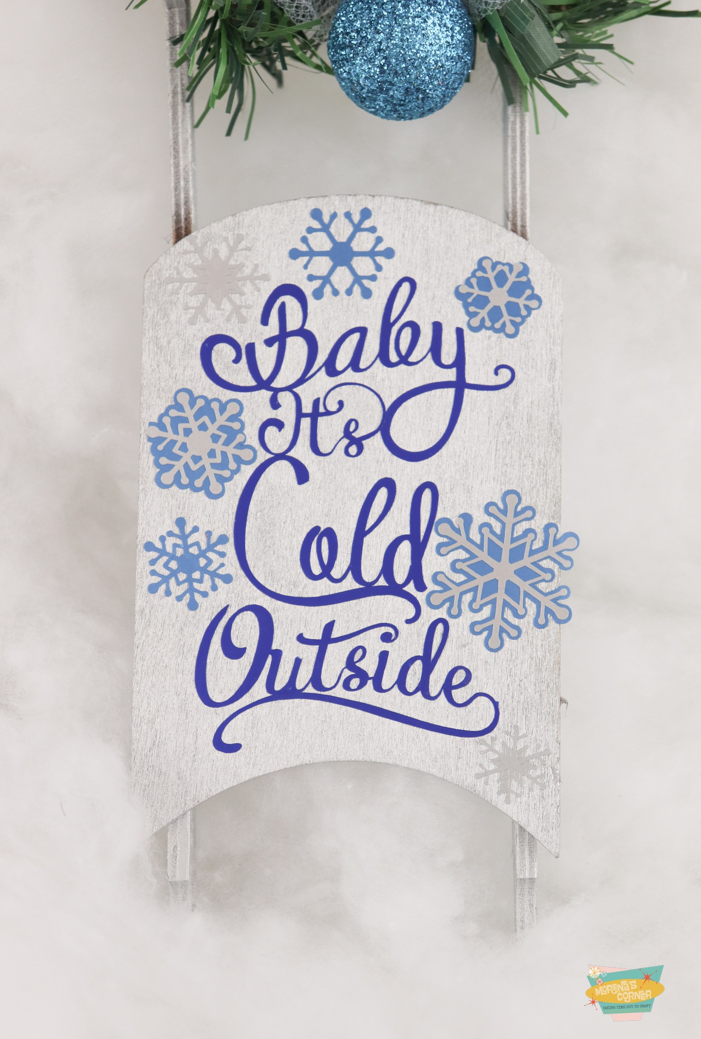 Snowy Sled Ornament DIY Dollar Store Craft
