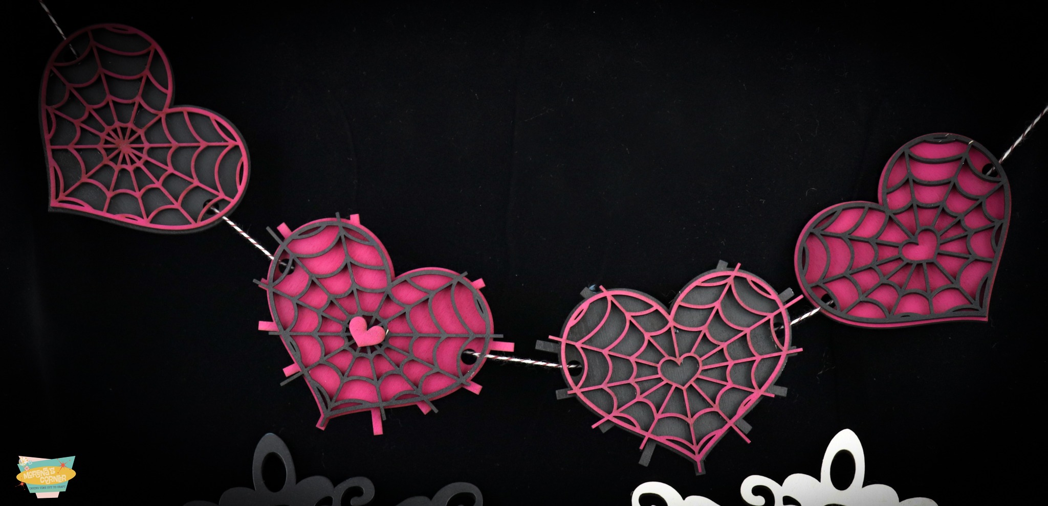valentine heart garland laser cut