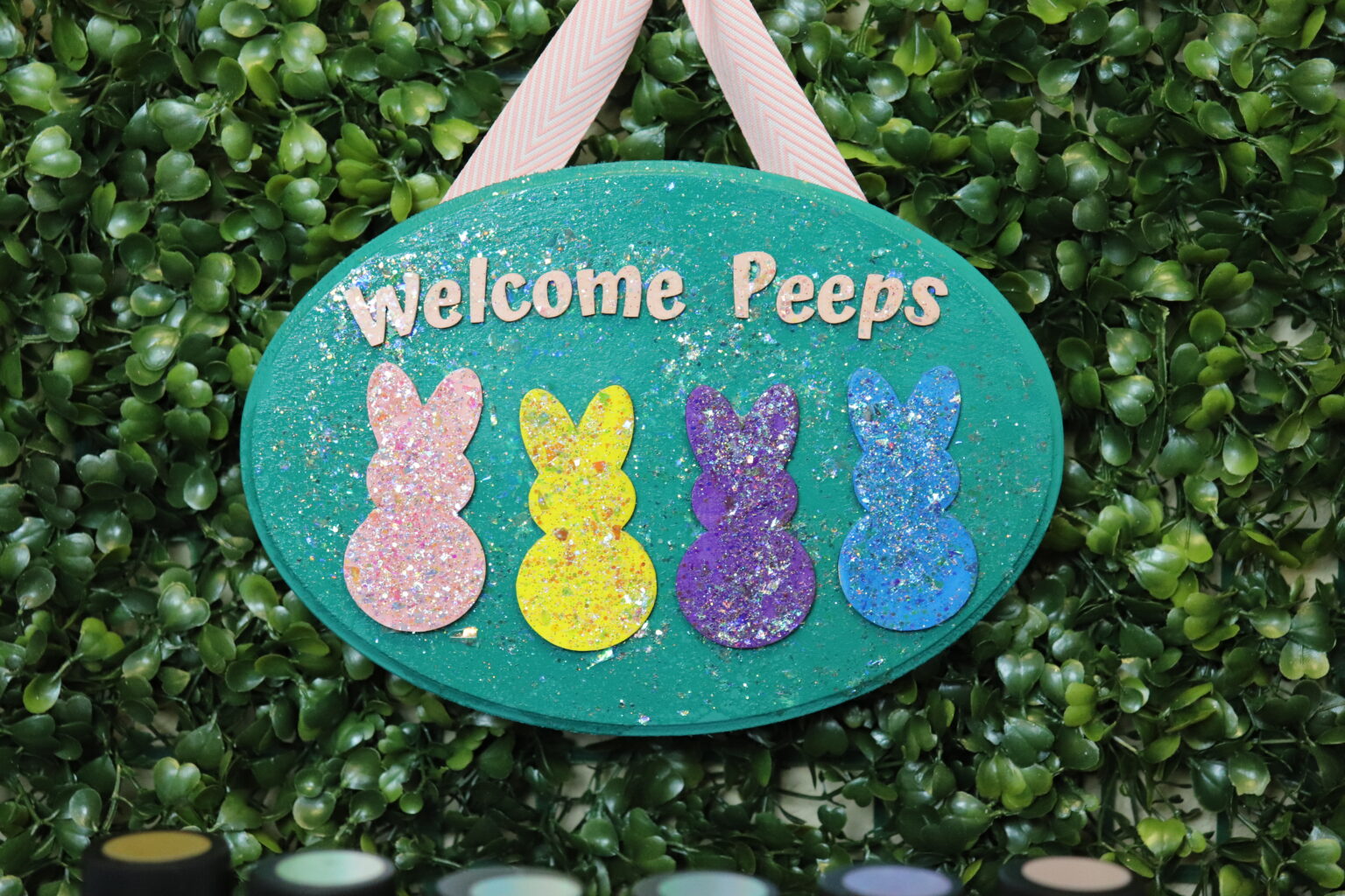 Peeps Sign Welcome Peeps: Crafting Your Own DIY Sign - Morena's Corner