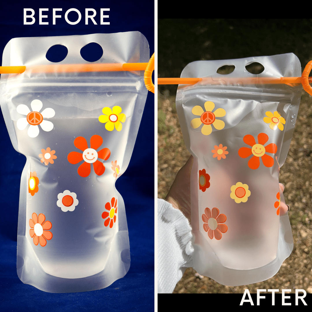 Groovy Drink Pouch with Sun Change Vinyl