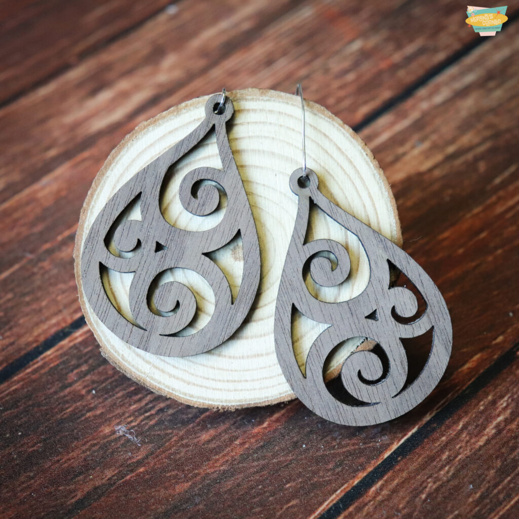 DIY wood laser earrings