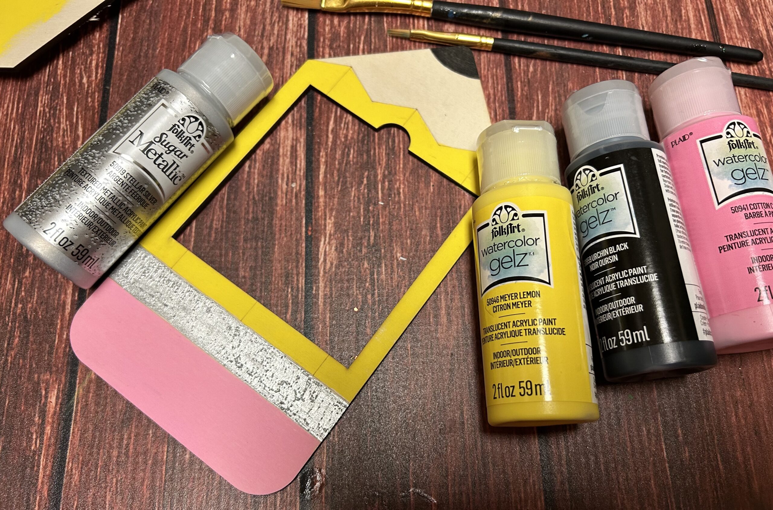 watercolor paint on laser wood cuts