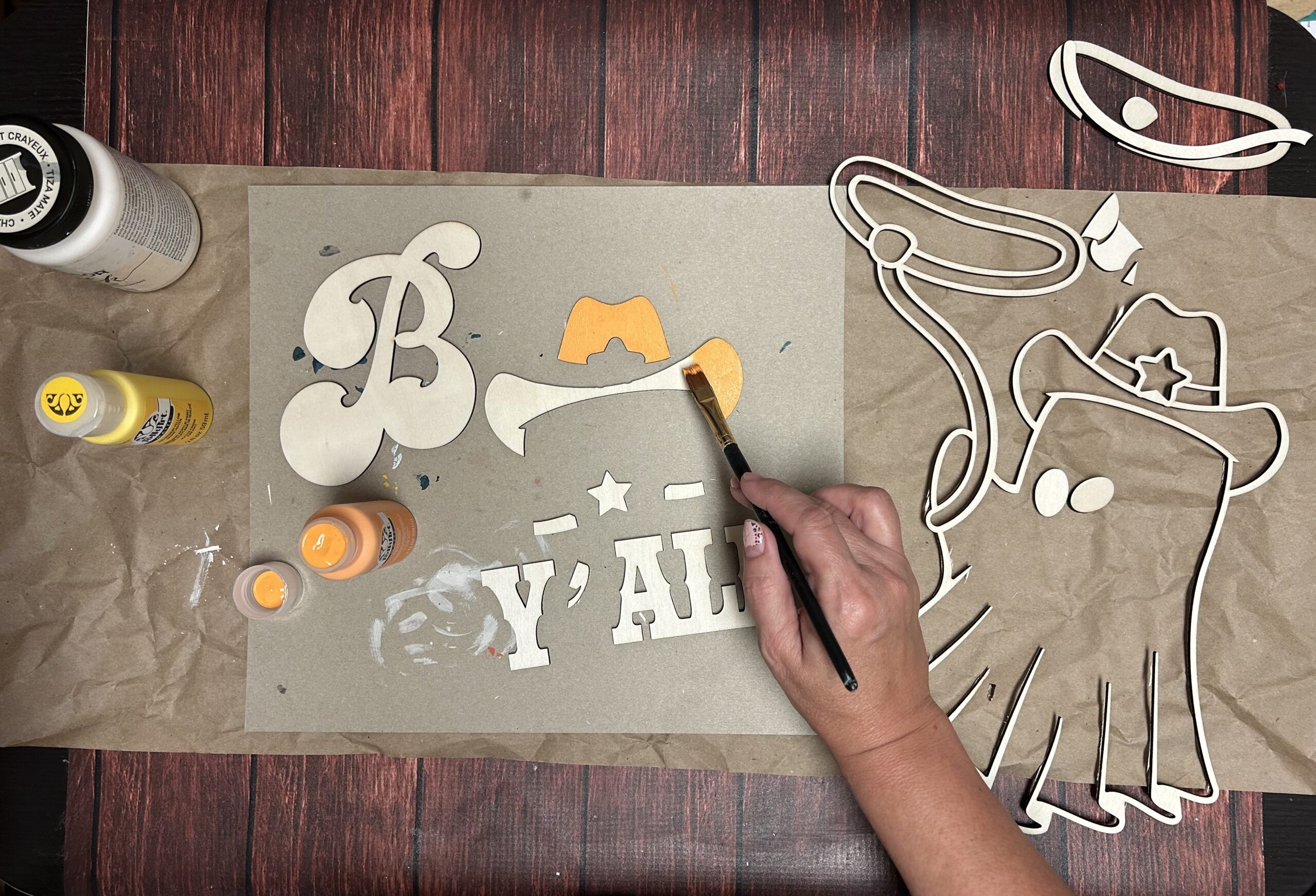 paint laser cut wood