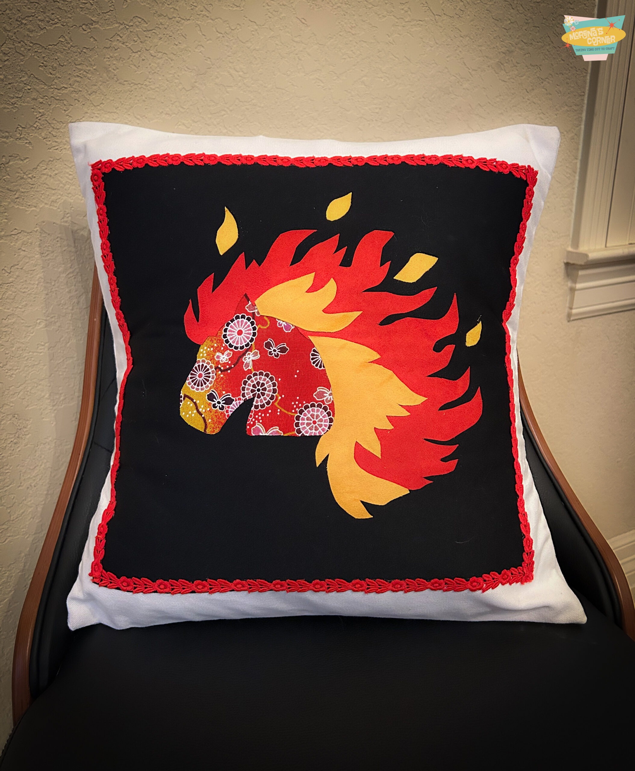 Fire Horse Appliqué Pillow Tutorial