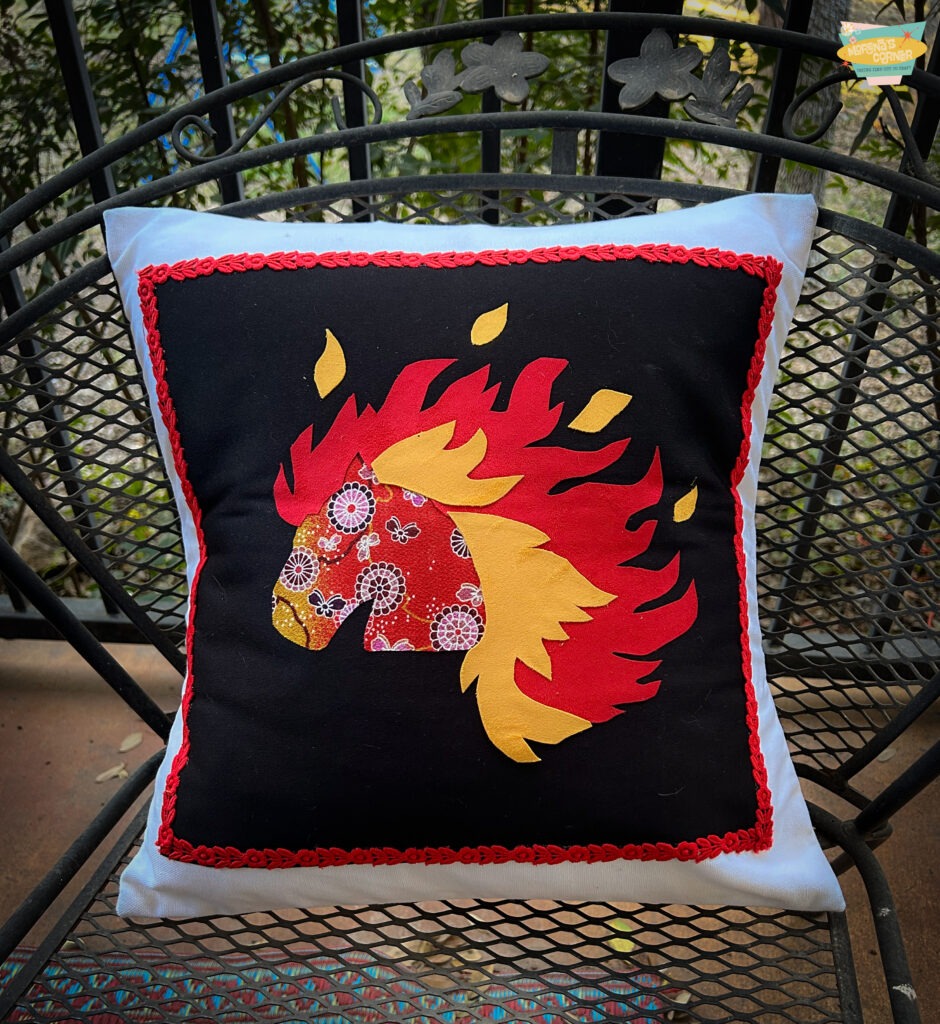 Fire Horse Appliqué Pillow Tutorial