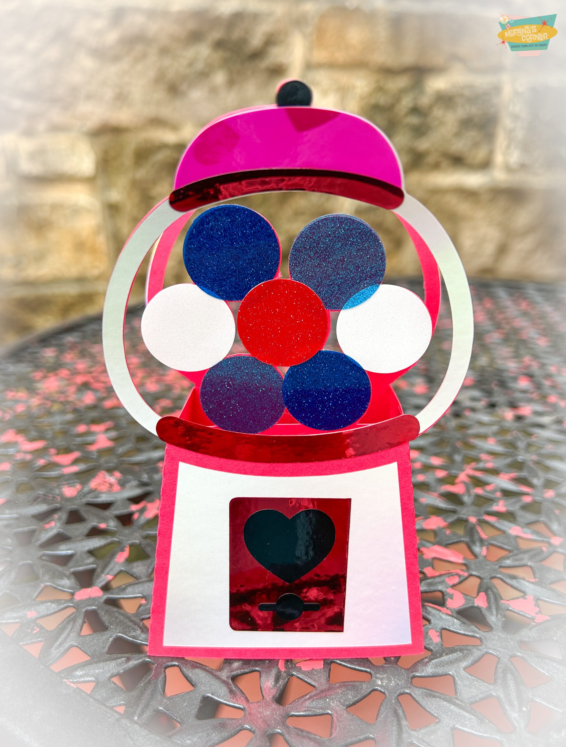 Vinyl Scrapbuster: 3D Gumball Machine Valentine Card