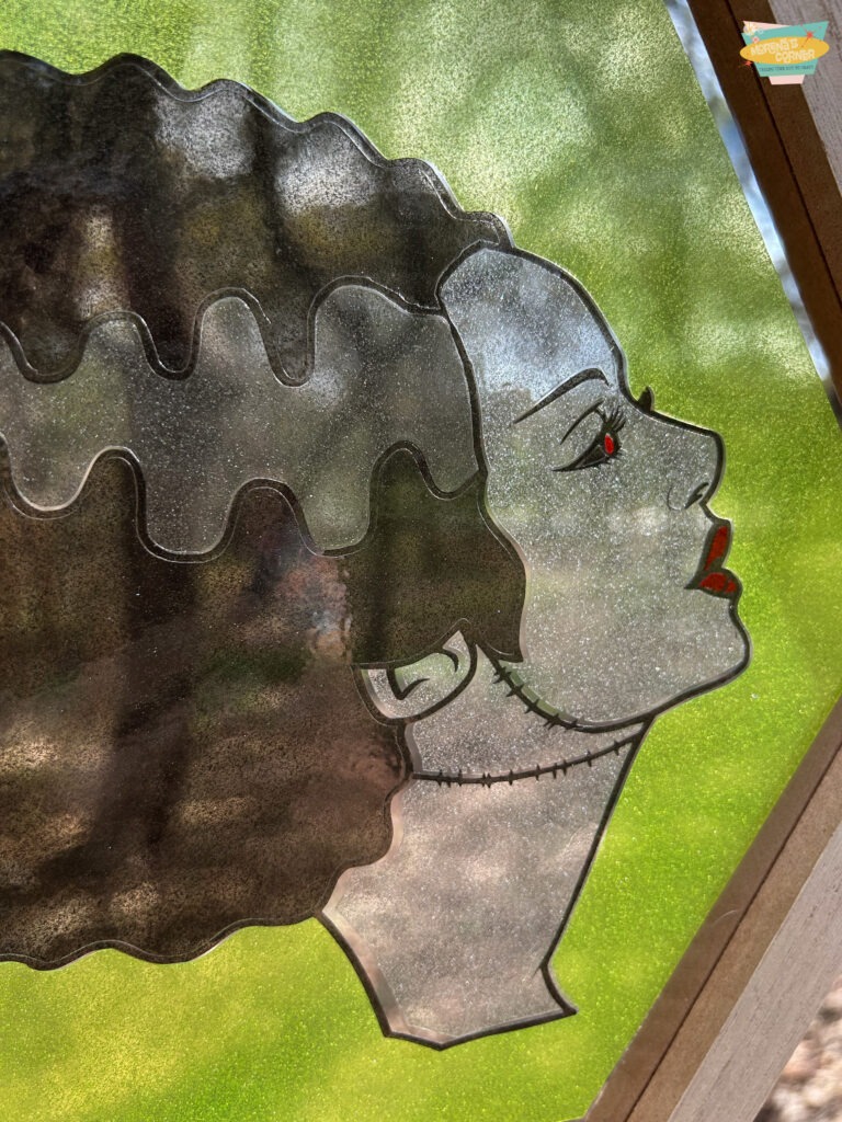 close up of bride glitter vinyl wall art