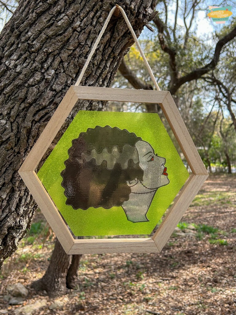 DIY Bride of Frankenstein Glitter Vinyl Wall Art