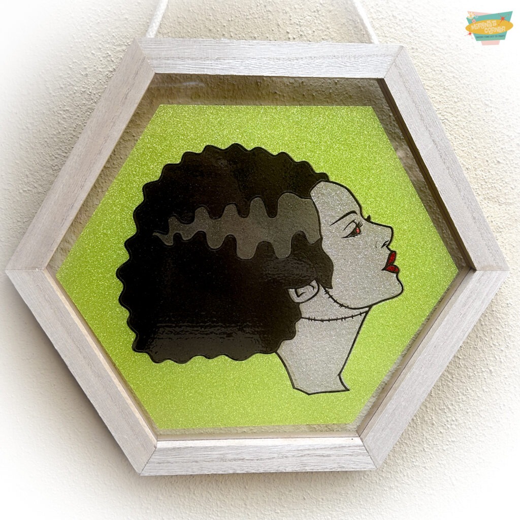 DIY Bride of Frankenstein Glitter Vinyl Wall Art