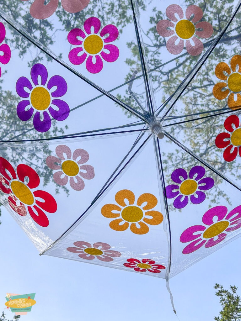 Sparkle in the Rain:
Glitter Vinyl Clear Umbrella