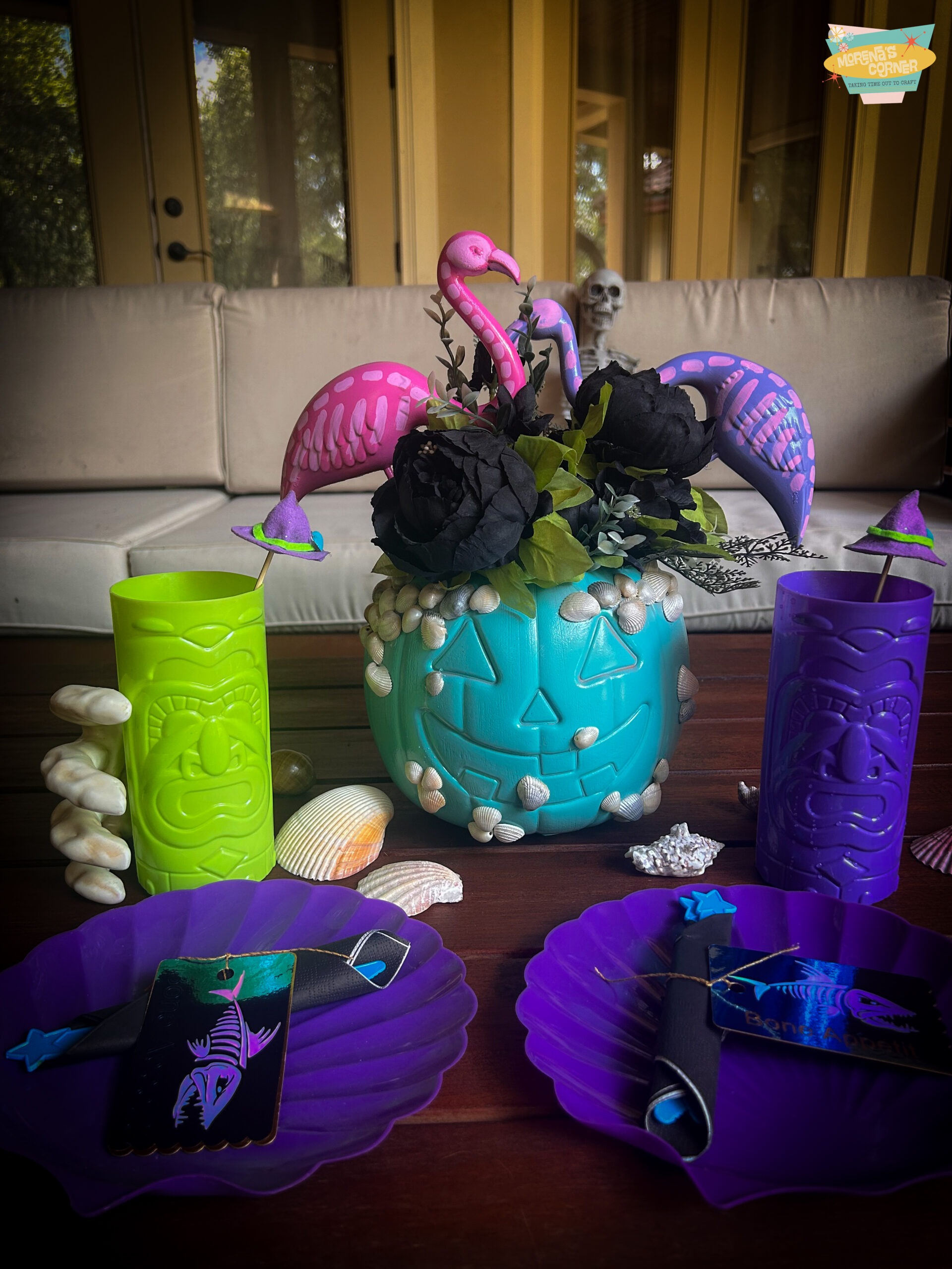 Tropical witch hat drink parasol DIY