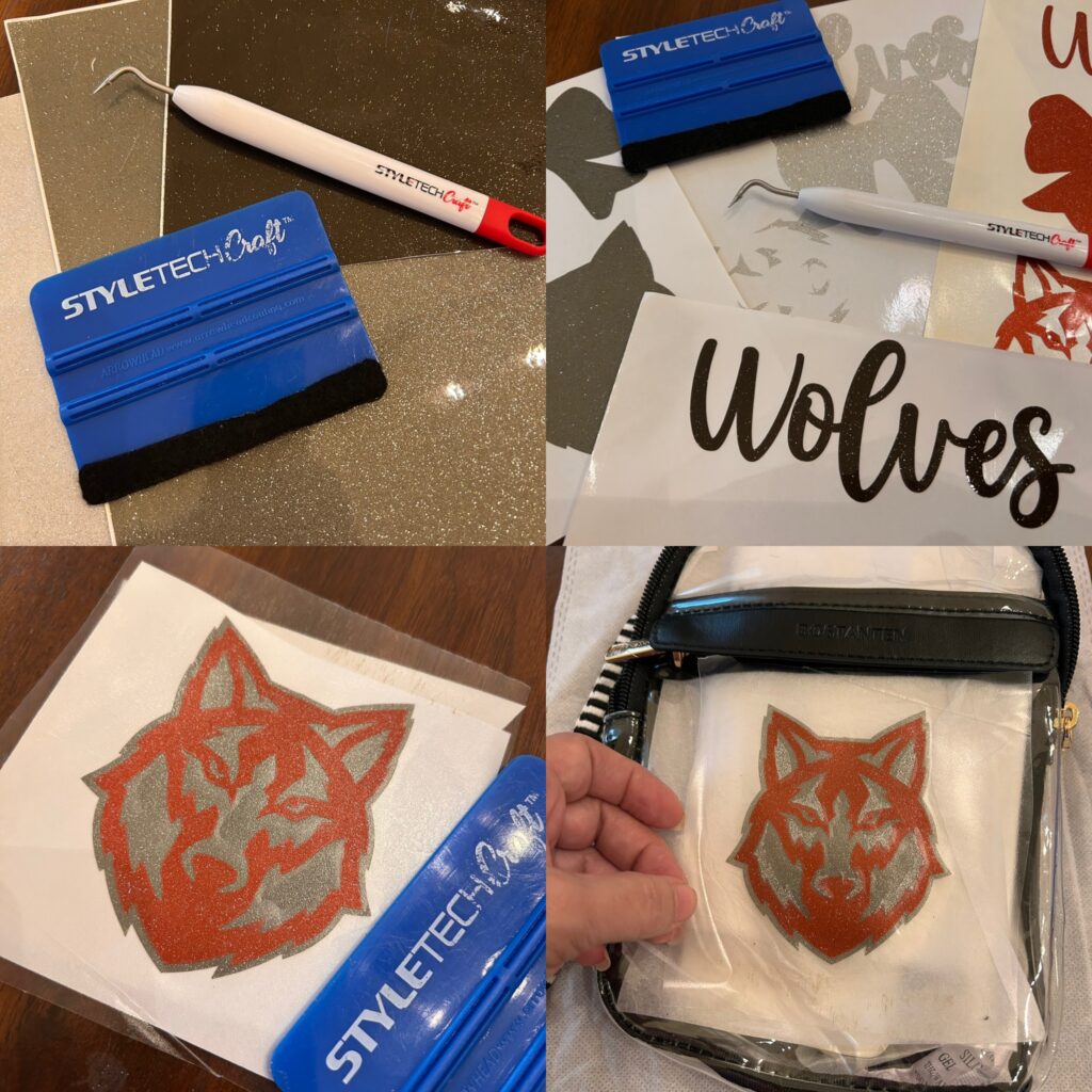 how to add vinyl to a clear bag
